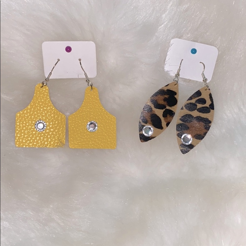 Faux leather earrings
